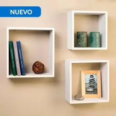 JUST HOME COLLECTION - Set de Repisas Melamina 3 Nivel(es) 30x30x11.7 cm Blanco