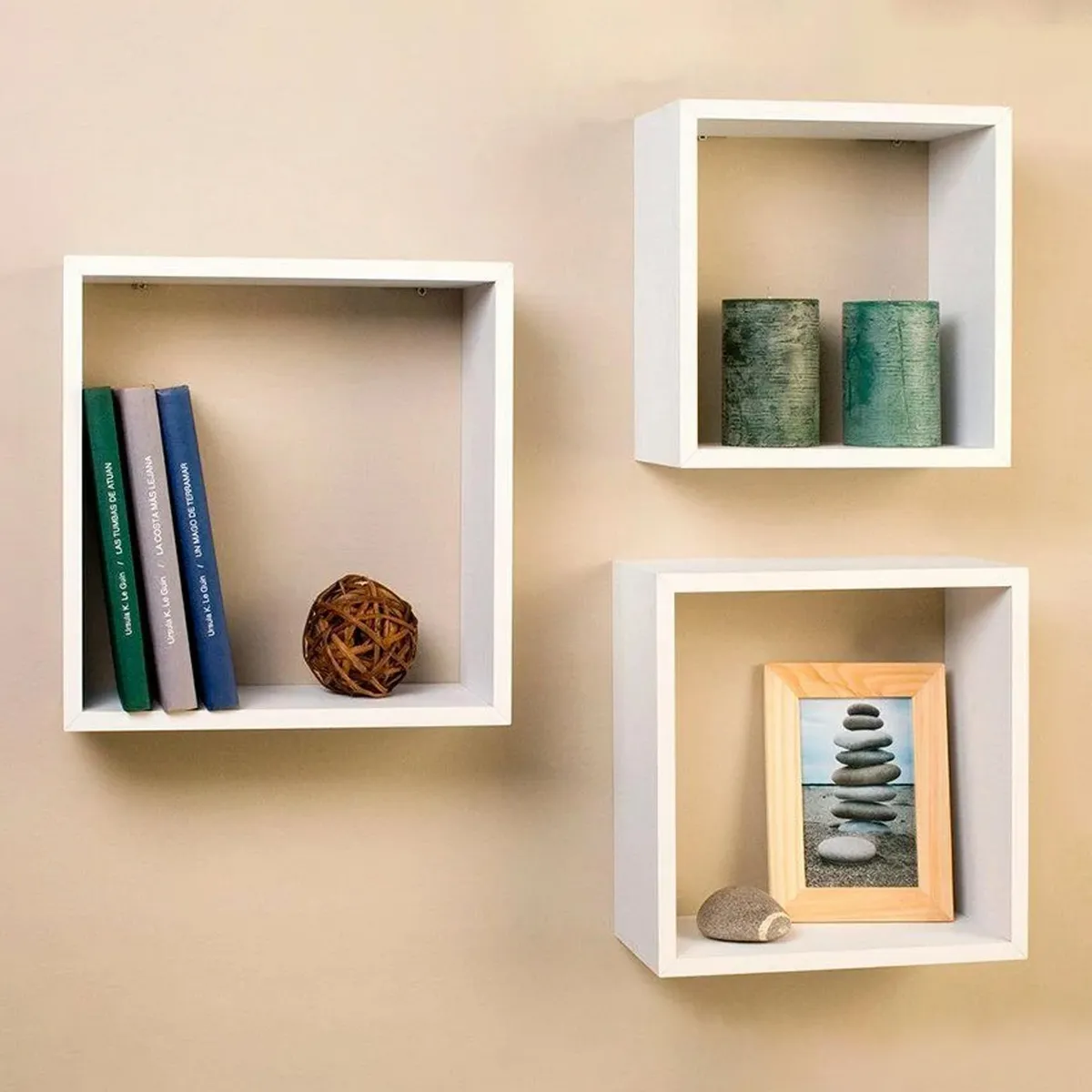 JUST HOME COLLECTION - Set 3 Repisas Melamina 3 Nivel(es) 30x30x11.7 cm Blanco