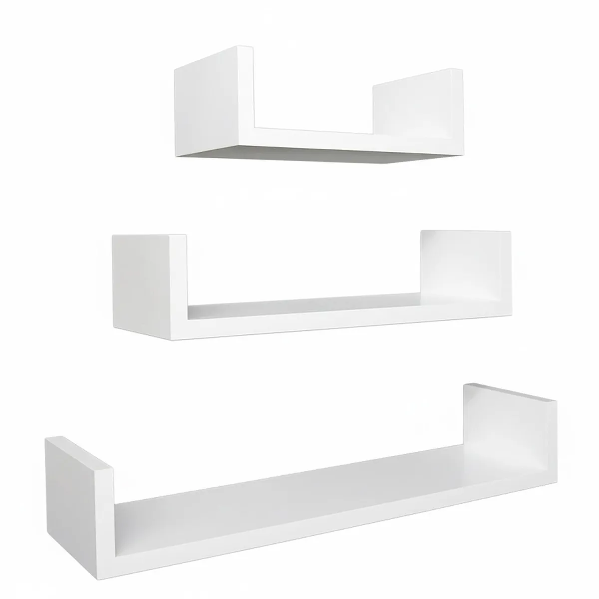 JUST HOME COLLECTION - Set 3 Repisas Melamina 3 Nivel(es) 42x42x9.8 cm Blanco