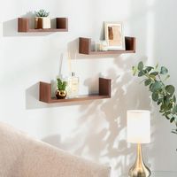 Set 3 Repisas Melamina 3 Nivel(es) 42x42x9.8 cm Walnut