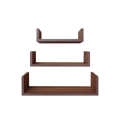 Imagen 2 del producto Set 3 Repisas Melamina 3 Nivel(es) 42x42x9.8 cm Walnut