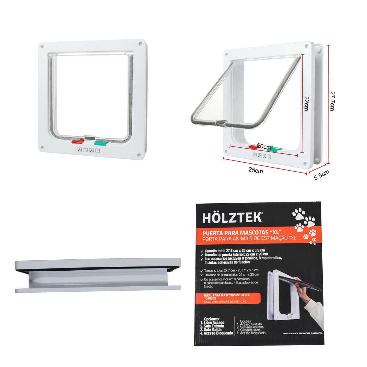 HOLZTEK - Puerta para Mascotas XL