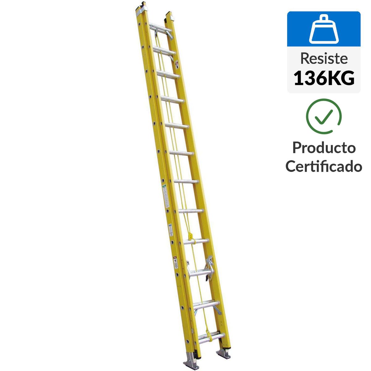 UBERMANN - Escalera De extensión Fibra de Vidrio 6.57 m 24 Peldaños