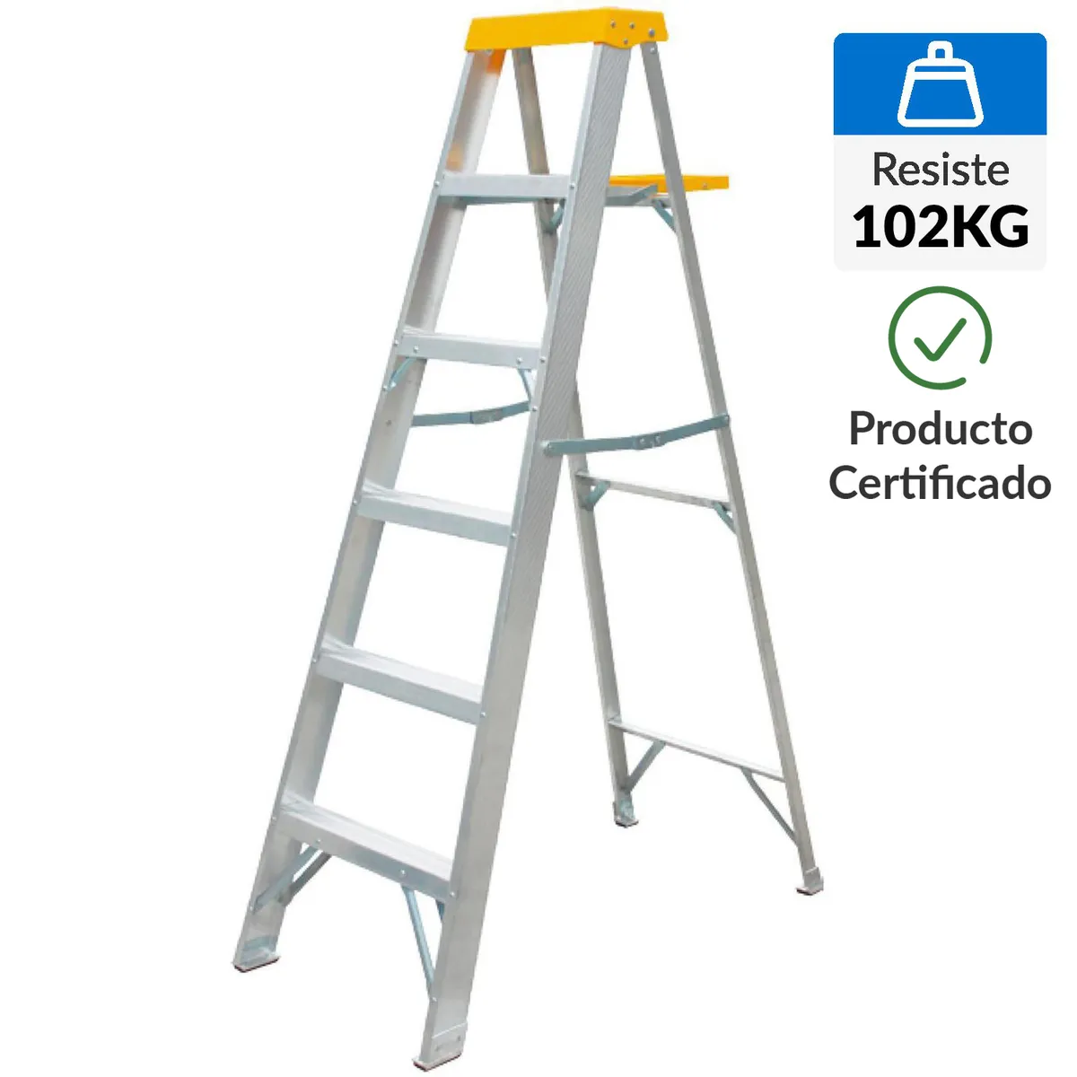 BAUKER - Escalera De tijera Aluminio 1.88 m 5 Peldaños
