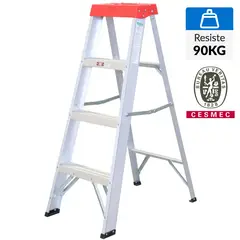 BAUKER - Escala De tijera Aluminio 116 cm 3 Peldaños