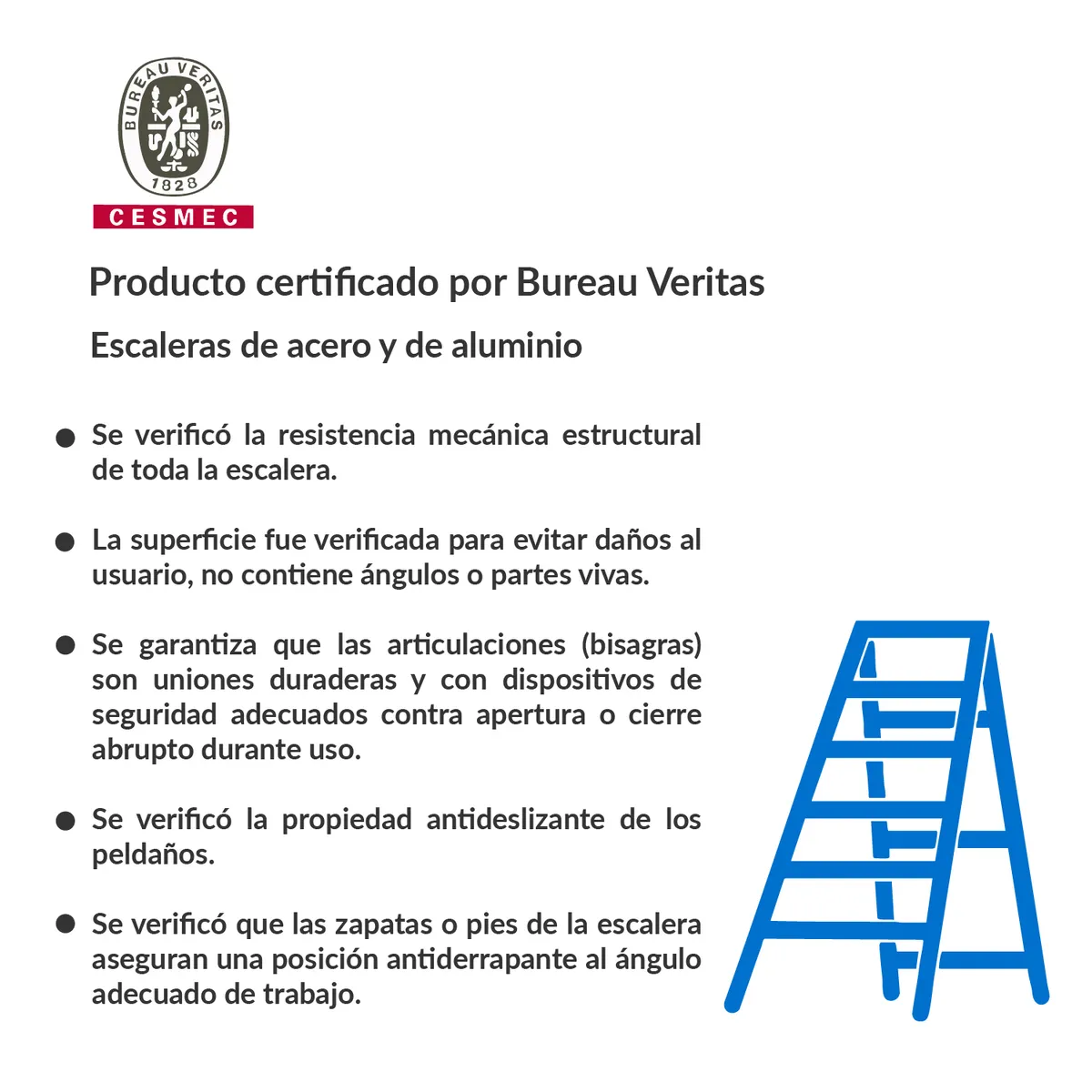 BAUKER - Escala De tijera Aluminio 1.26 m 3 Peldaños