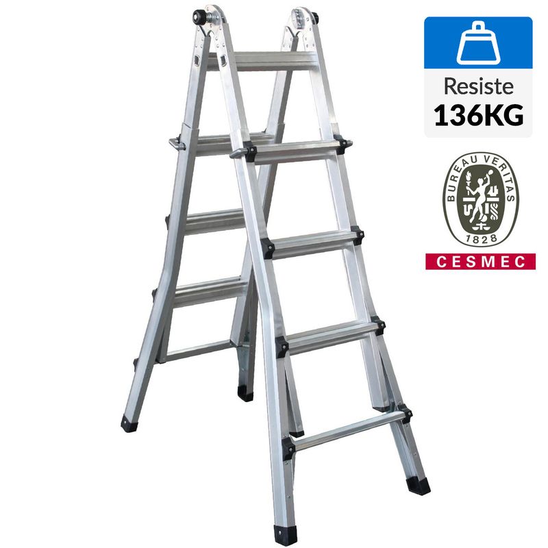UBERMANN - Escalera Articulada Aluminio 4.52 m 16 Peldaños