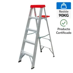 BAUKER - Escalera De tijera Aluminio 1.57 m 4 Peldaños