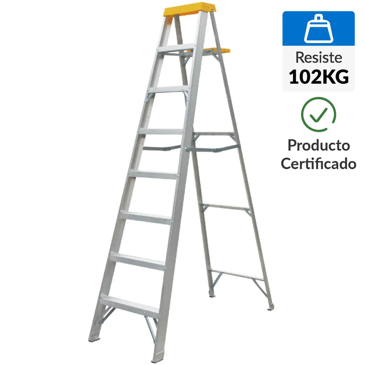 BAUKER - Escalera De tijera Aluminio 2.49 m 7 Peldaños