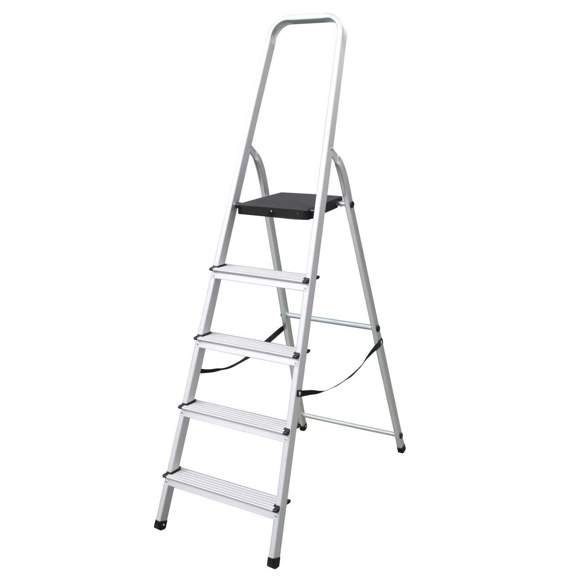 BAUKER - Escalera + plataforma De tijera Aluminio 179 cm 5 Peldaños