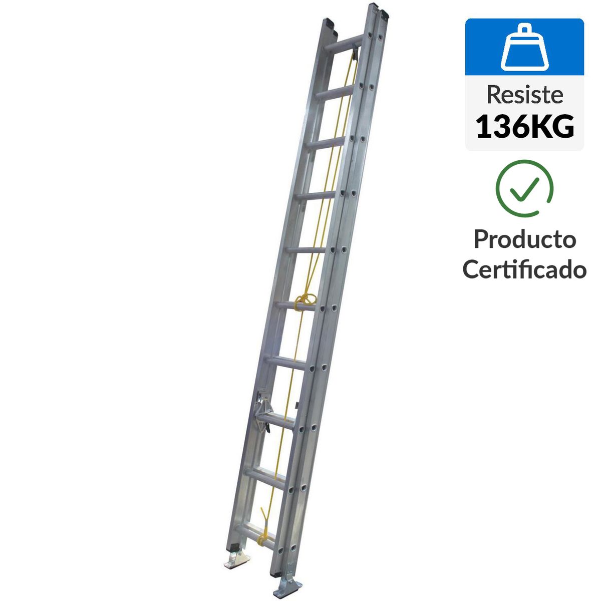 UBERMANN - Escalera De extensión Aluminio 5.26 m 20 Peldaños