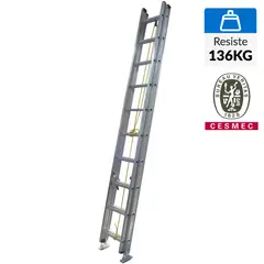 UBERMANN - Escalera De extensión Aluminio 5.26 m 20 Peldaños