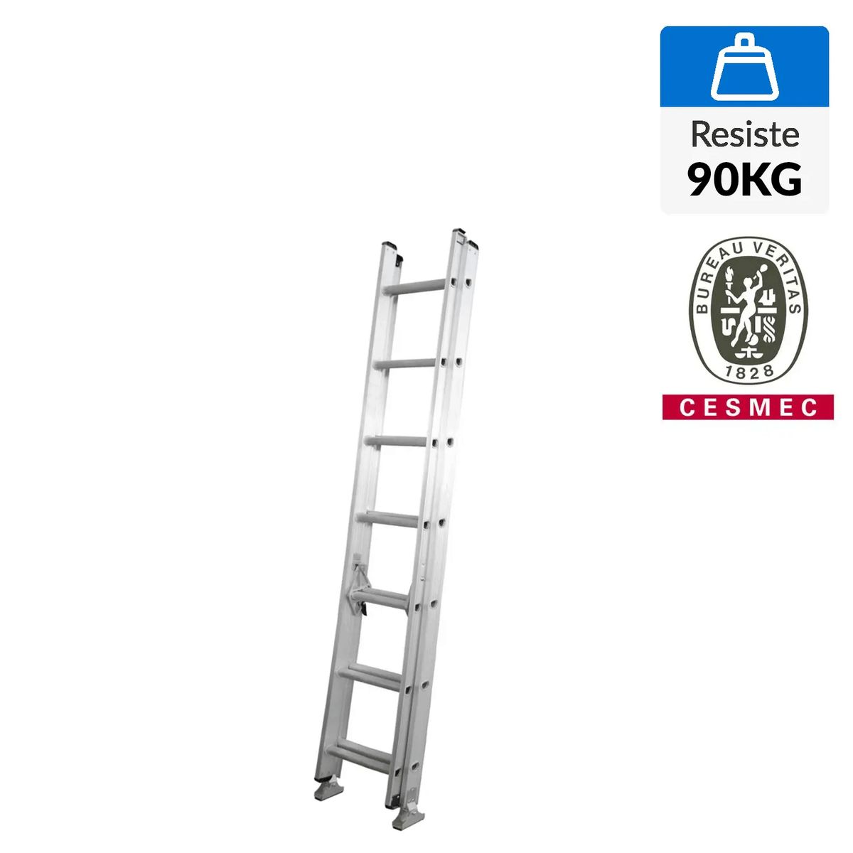 BAUKER - Escalera De extensión Aluminio 3.44 m 14 Peldaños