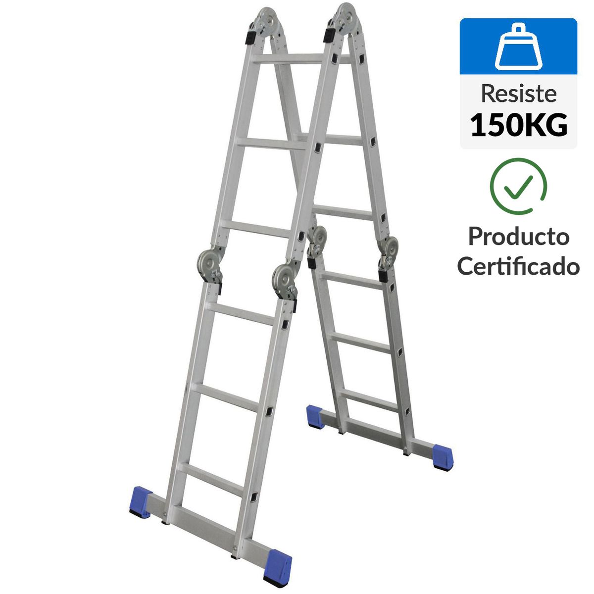 BAUKER - Escalera Articulada Aluminio 3.55 m 12 Peldaños