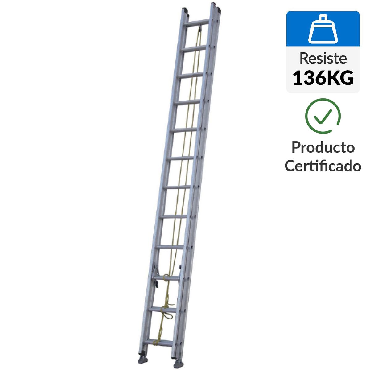 UBERMANN - Escalera De extensión Aluminio 6.485 m 24 Peldaños