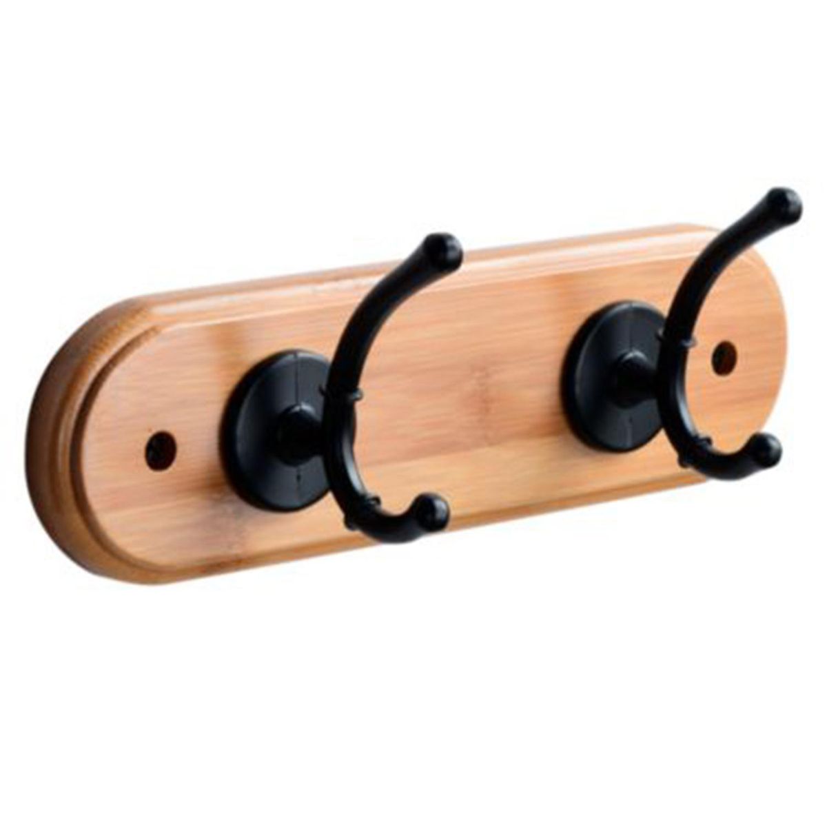 JUST HOME COLLECTION - Percha 2 Ganchos Bambú Negro/café