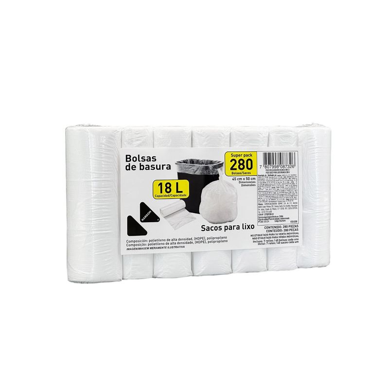 KARSON - Pack bolsa basura blanca 280 unidades