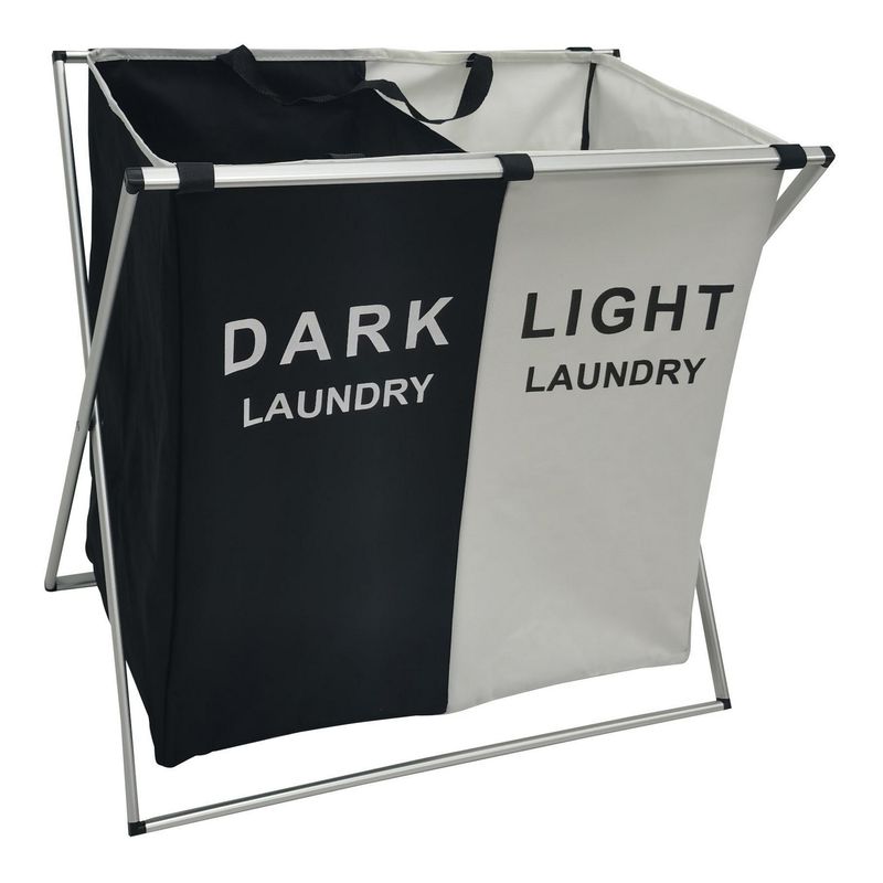 KLEINE WOLKE - Cesto de Ropa Plegable 60x60x39 cm 106 l Blanco y Negro