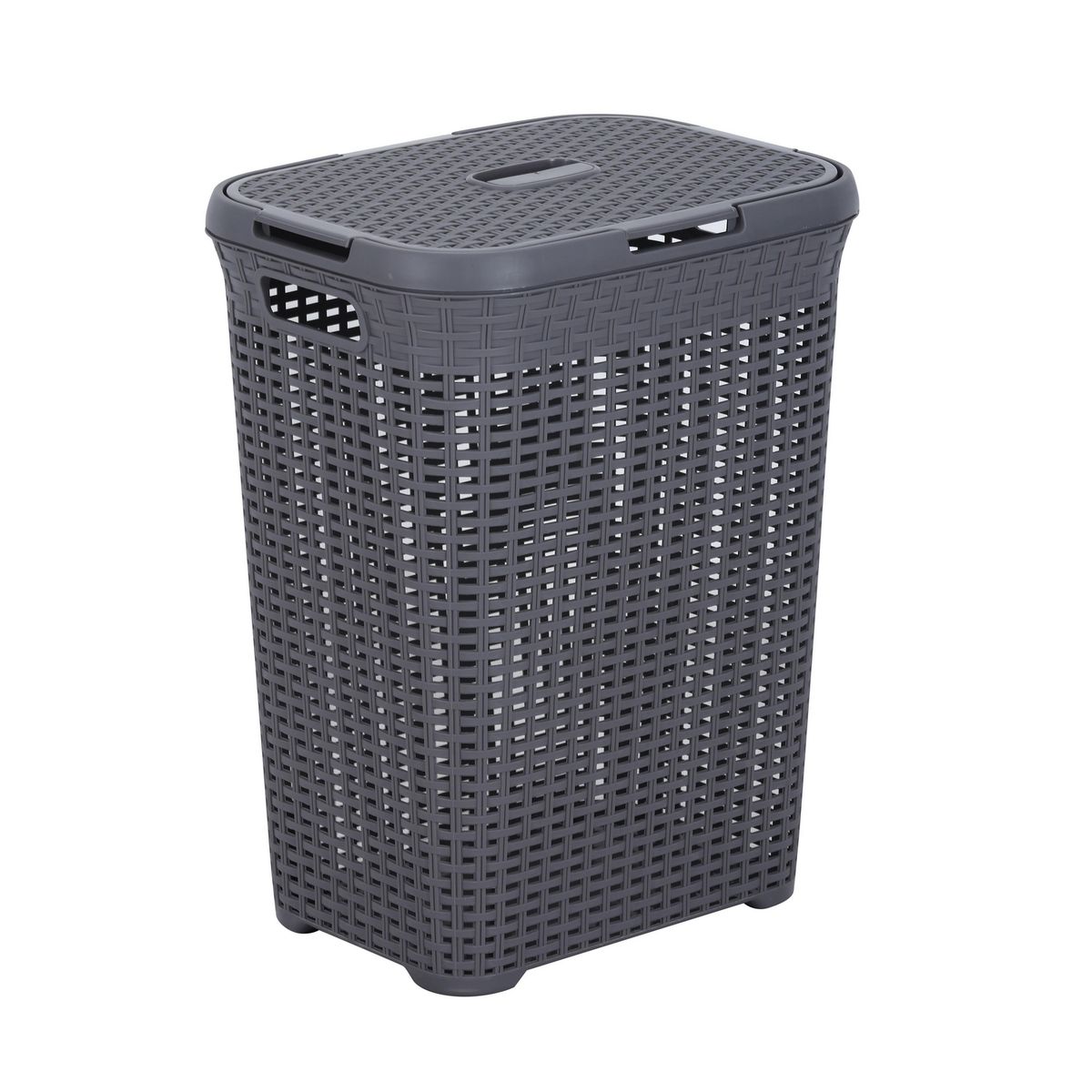 KLEINE WOLKE - Cesto de ropa con tapa gris 70 l