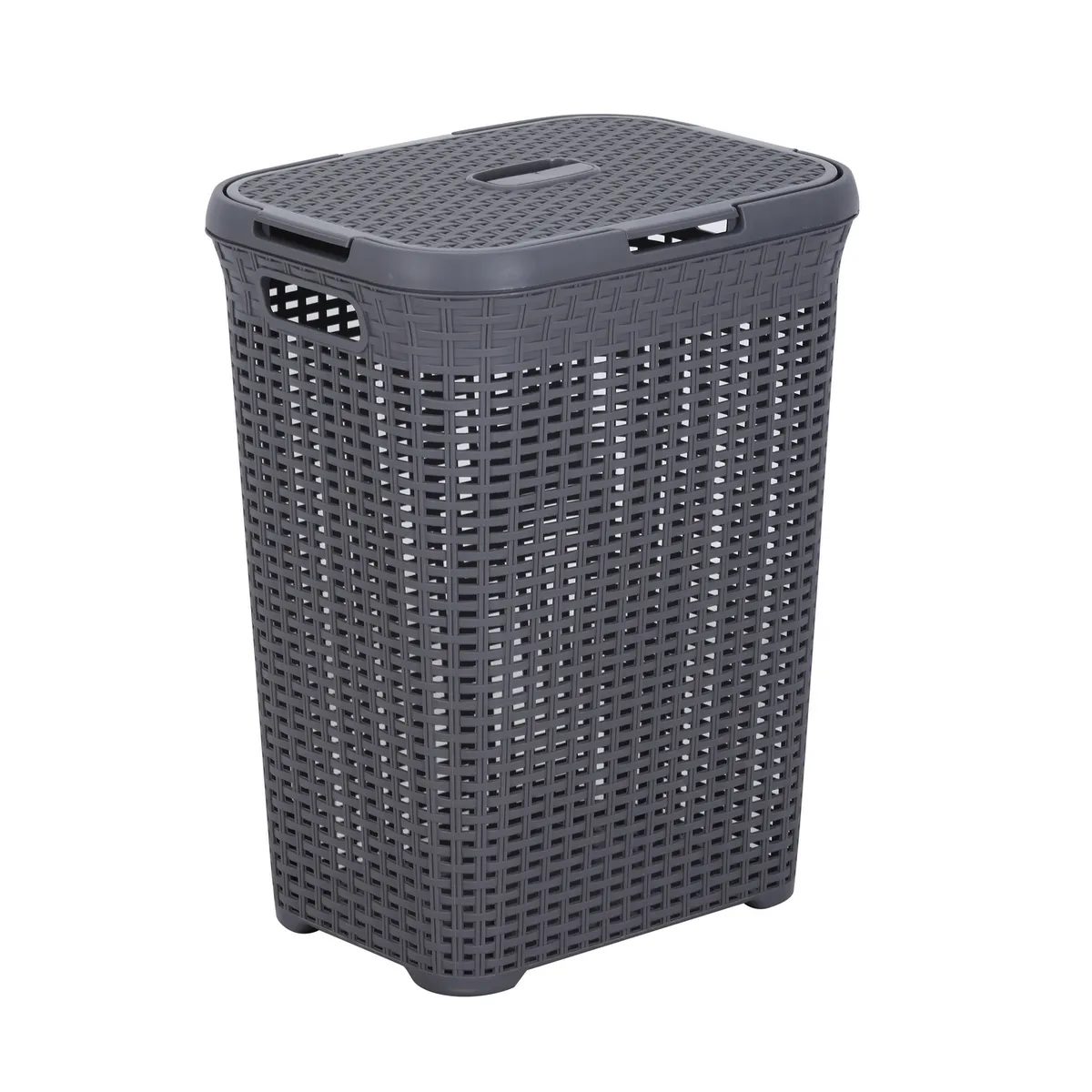 KLEINE WOLKE - Cesto de ropa con tapa gris 70 l