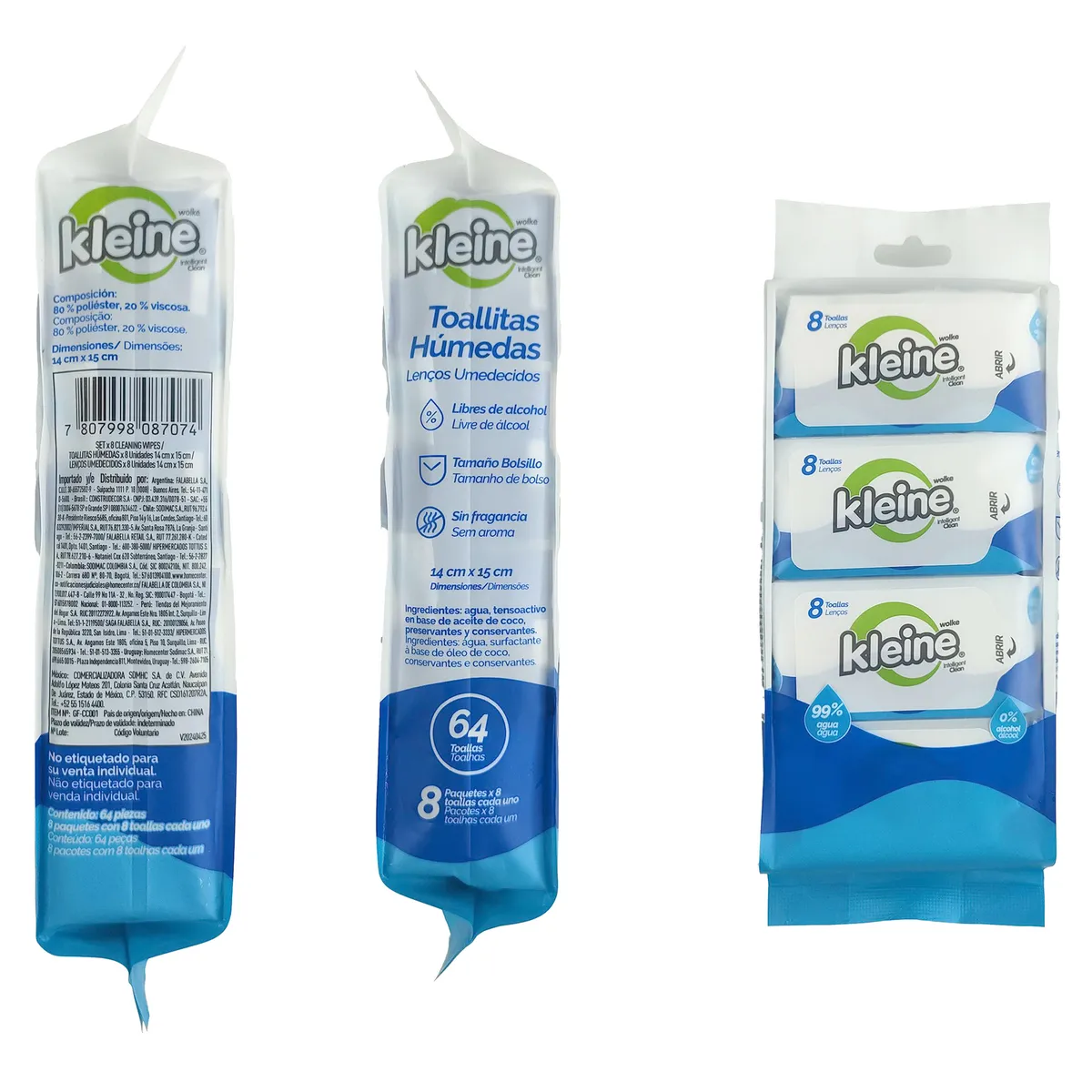 KLEINE WOLKE - Toallitas Húmedas Desinfectantes Kleine Wolke 64 Unidades