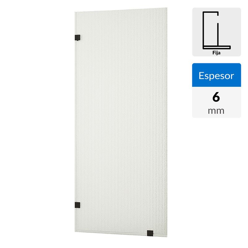 SENSI DACQUA - Mampara de Ducha Fija 100x190 cm Vidrio Templado 6 mm