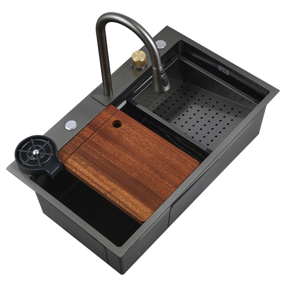 SENSI DACQUA - Lavaplatos con Accesorios 1 Cubeta 75x46x22 cm Acero inoxidable