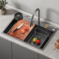 Lavaplatos con Accesorios 1 Cubeta 75x46x22 cm Acero inoxidable