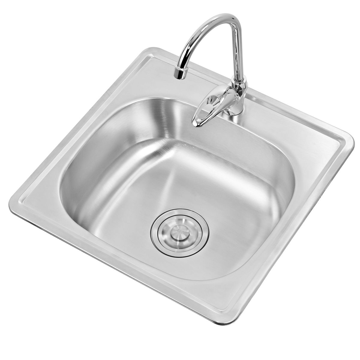 SENSI DACQUA - Lavaplatos con Monomando 1 Cubeta(s) 48x17.5x48 cm Acero inoxidable