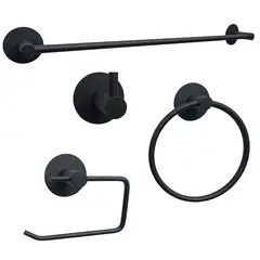 SENSI DACQUA - Set Accesorios Baño Autoadhesivos Negro