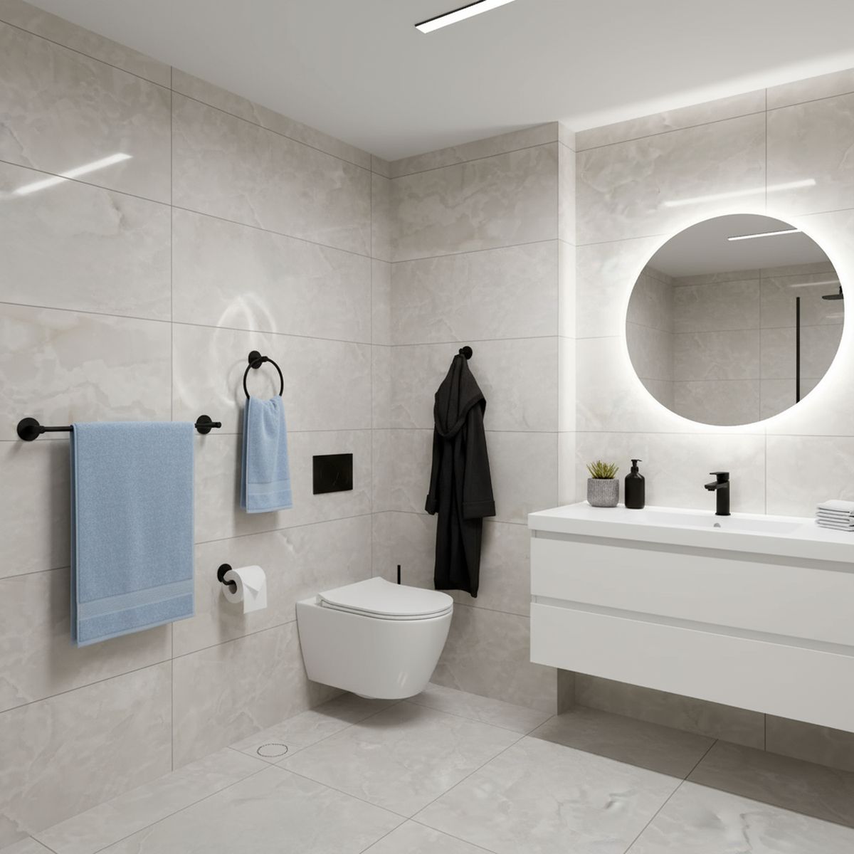 SENSI DACQUA - Set 4 Accesorios Baño Autoadhesivos