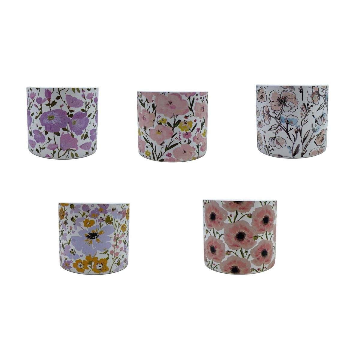 JUST HOME COLLECTION - Macetero de Cerámica 13x12.3 cm Blanco con Diseños Surtidos