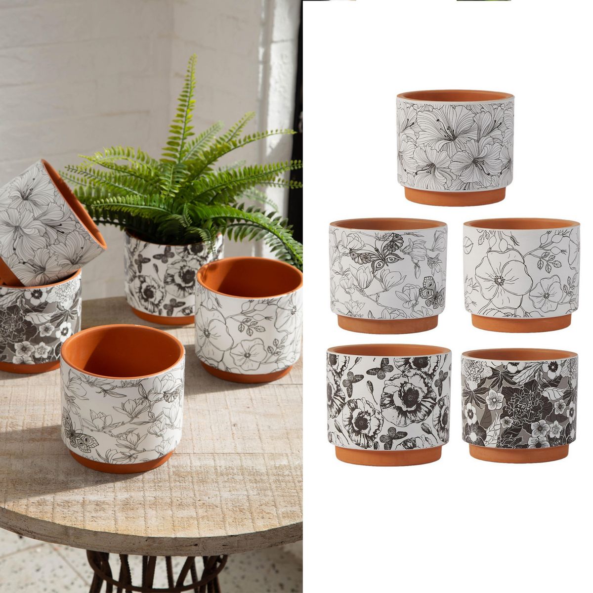 JUST HOME COLLECTION - Macetero de Cerámica 14x12 cm Diseños Surtidos