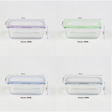 Contenedor Vidrio 800 ml Colores Surtidos