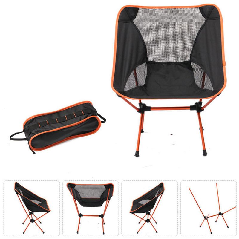 KLIMBER - Silla Plegable Camping 56x64x62 cm Negro