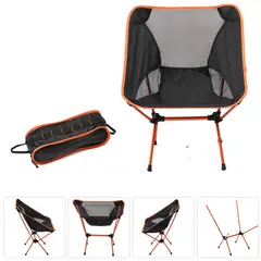 KLIMBER - Silla Plegable Camping 56x64x62 cm Negro