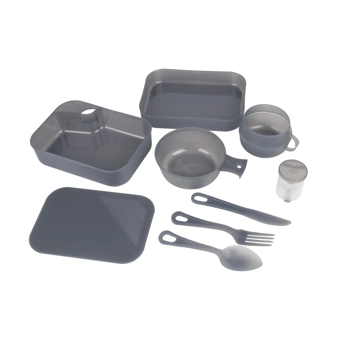 KLIMBER - Kit de Utensilios Camping Polipropileno Gris