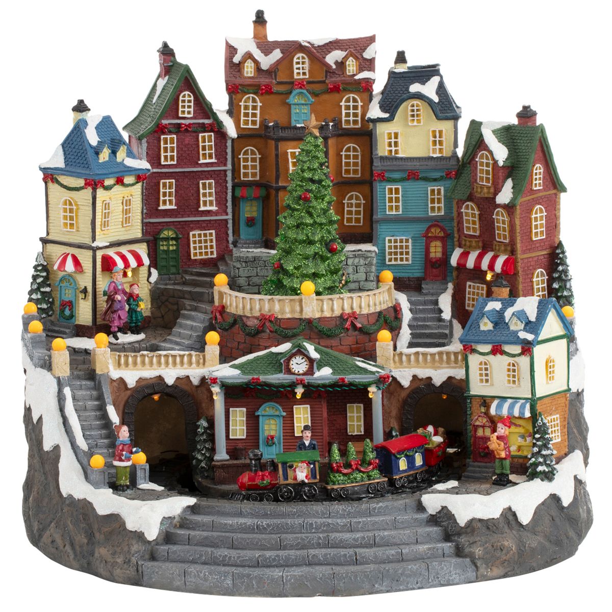 DEAR SANTA - Pueblo con tren animado iluminado