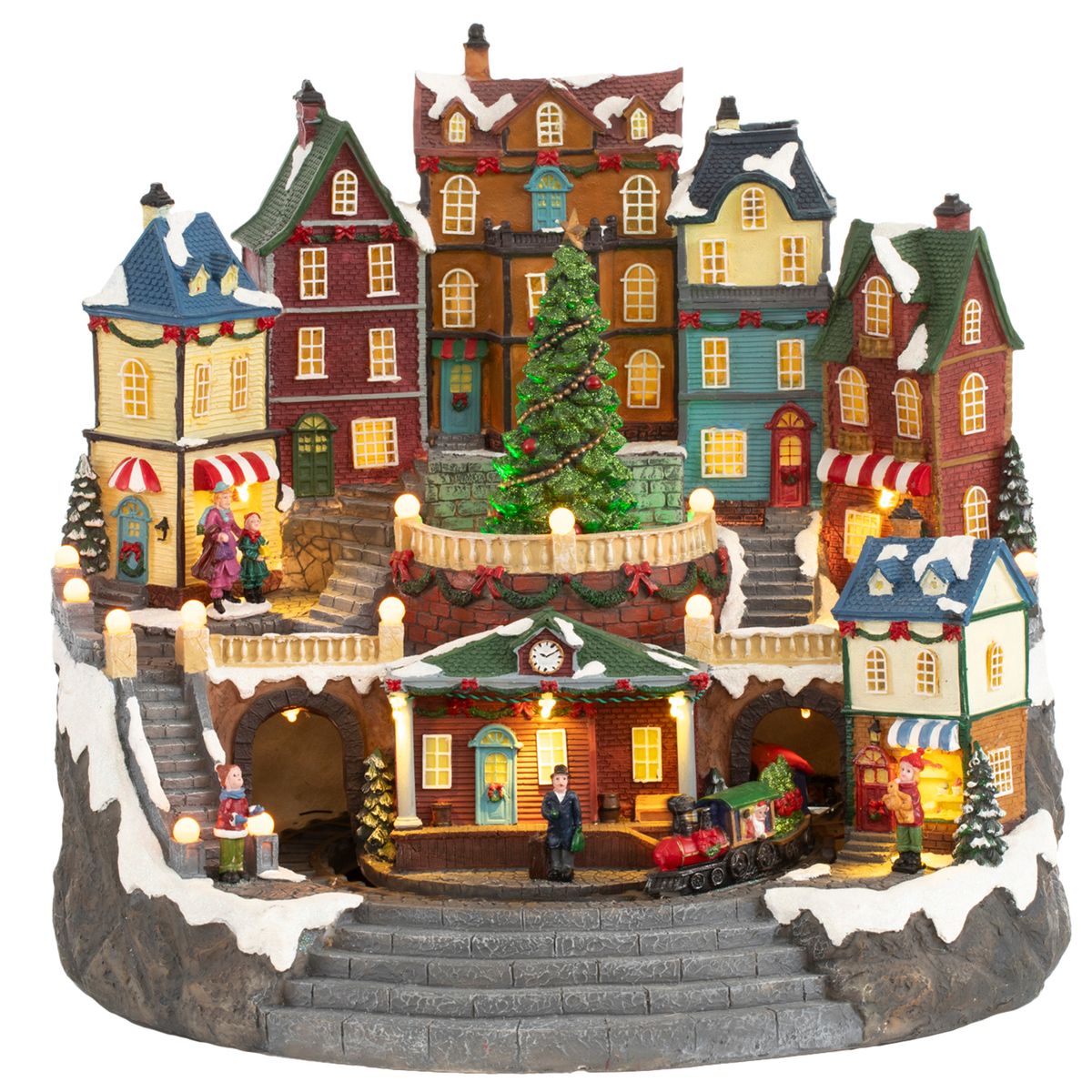 DEAR SANTA - Pueblo con tren animado iluminado