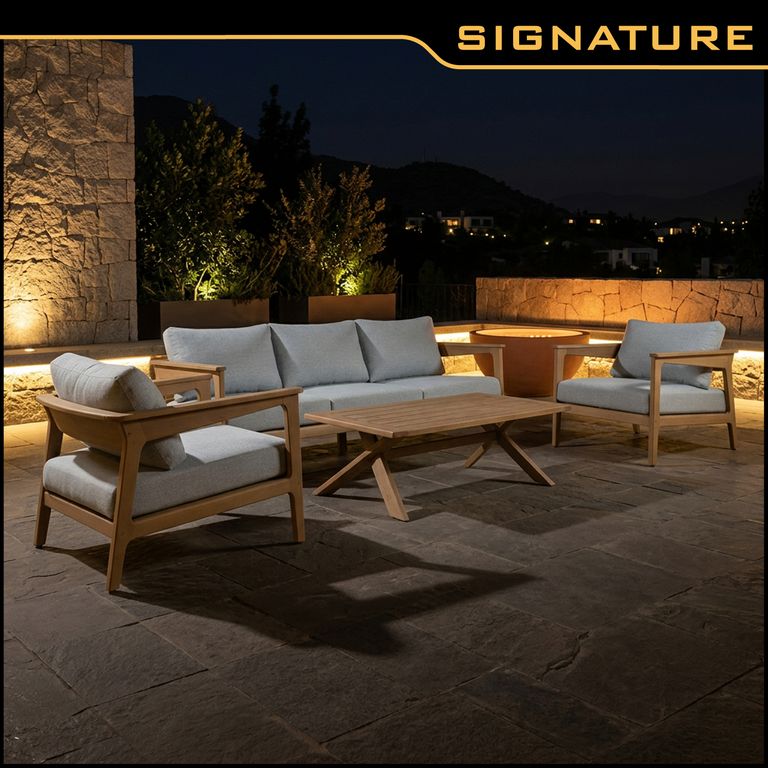 Juego de Terraza Living Cali 5 Personas Gris