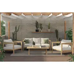 JUST HOME COLLECTION - Juego de Living de Terraza Cali 5 Personas Gris