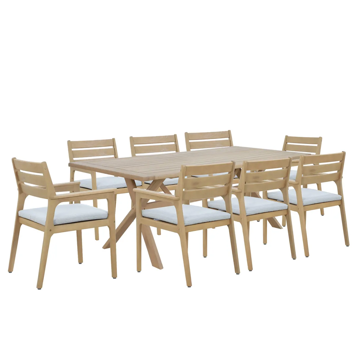 JUST HOME COLLECTION - Juego de Terraza Comedor Cali 8 Personas Natural
