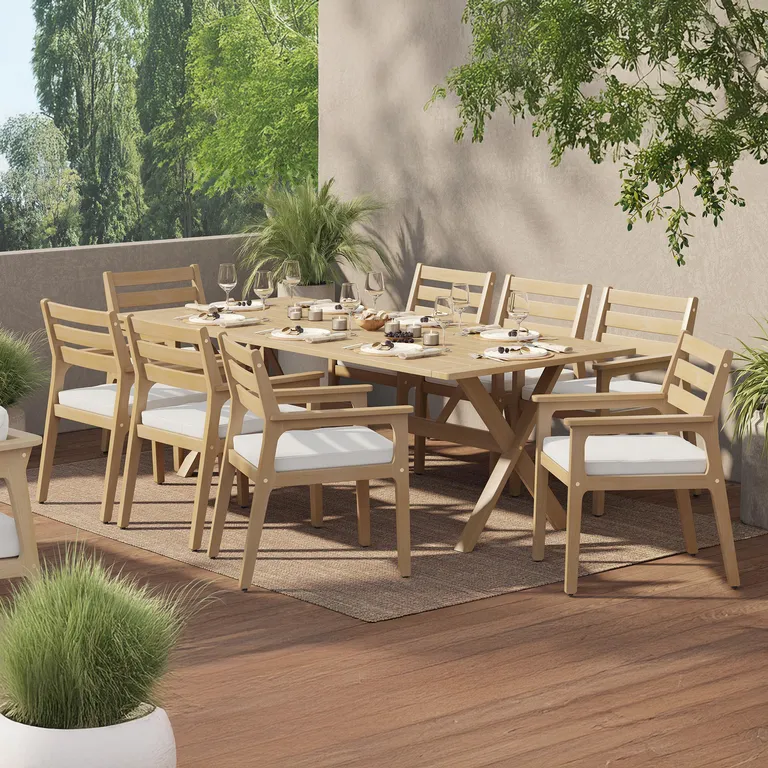 Juego de Terraza Comedor Cali 8 Personas Natural