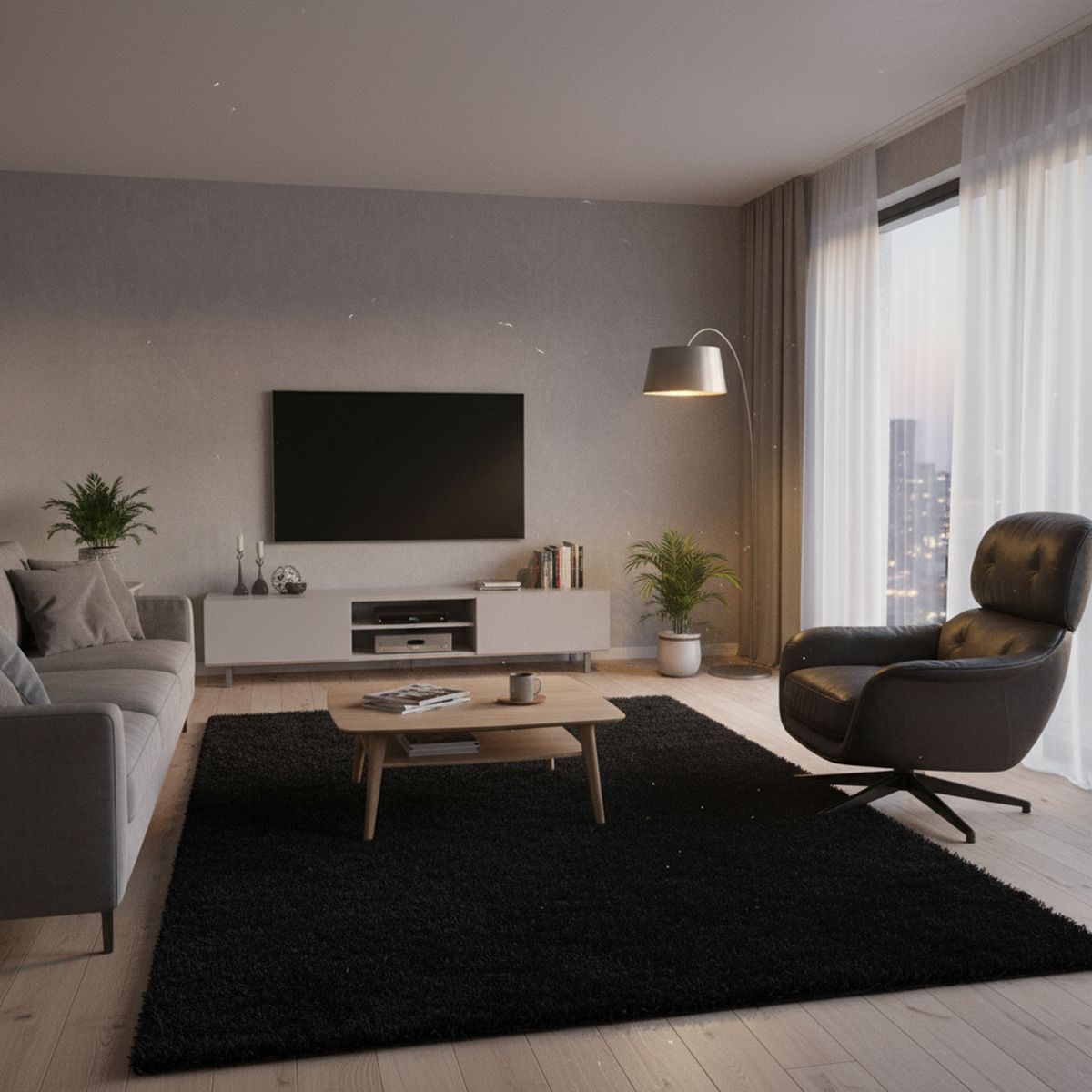 JUST HOME COLLECTION - Alfombra Soft 160x235 cm Negro