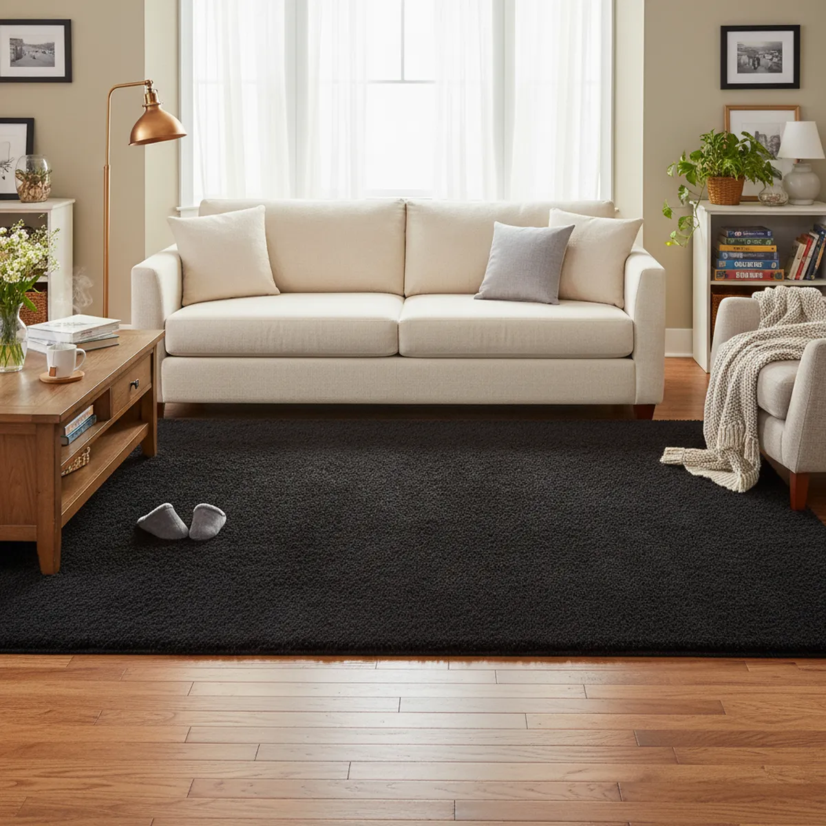 JUST HOME COLLECTION - Alfombra Soft 120x180 cm Negro