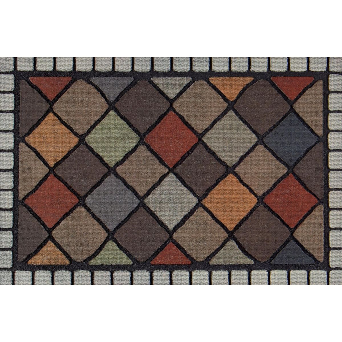 JUST HOME COLLECTION - Limpiapiés Rombos 40x60 cm Caucho Reciclado Multicolor