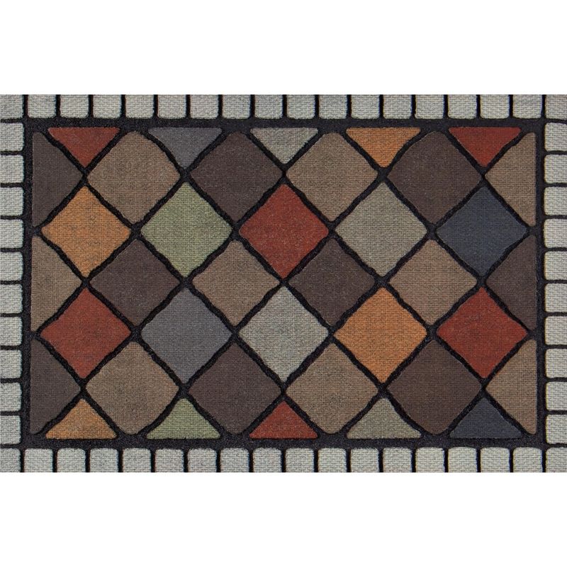 JUST HOME COLLECTION - Limpiapiés Rombos 40x60 cm Caucho Reciclado Multicolor