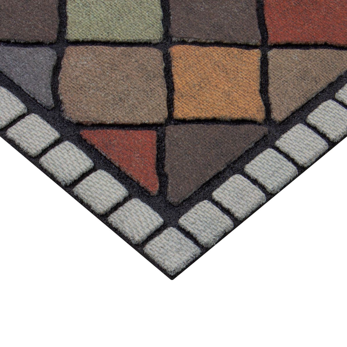 JUST HOME COLLECTION - Limpiapiés Rombos 40x60 cm Caucho Reciclado Multicolor