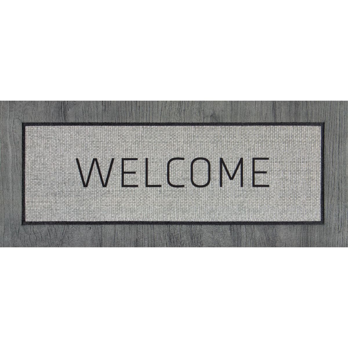 JUST HOME COLLECTION - Limpiapiés Welcome 40x96 cm Caucho Reciclado Gris