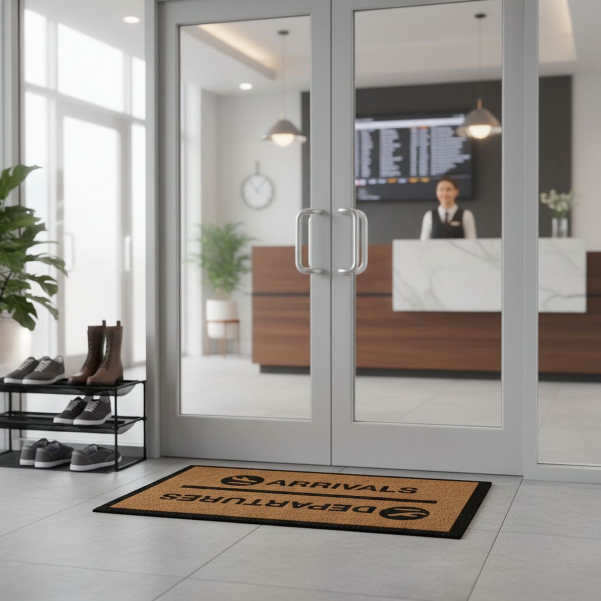 JUST HOME COLLECTION - Limpiapiés Arrivals 45x75 cm Café